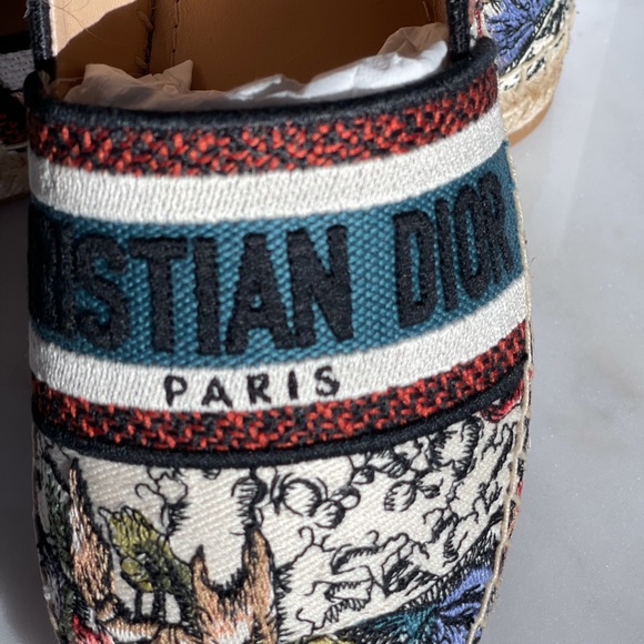 Dior floral Granville Espadrilles flats sneakers shoes new in box and dust bag - Picture 2 of 7